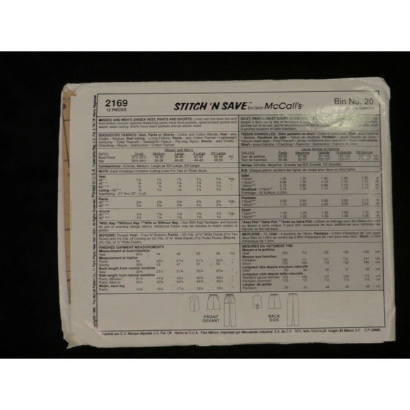 1999 Easy Stitch n Save McCall's PATTERN Unisex - Picture 2 of 2